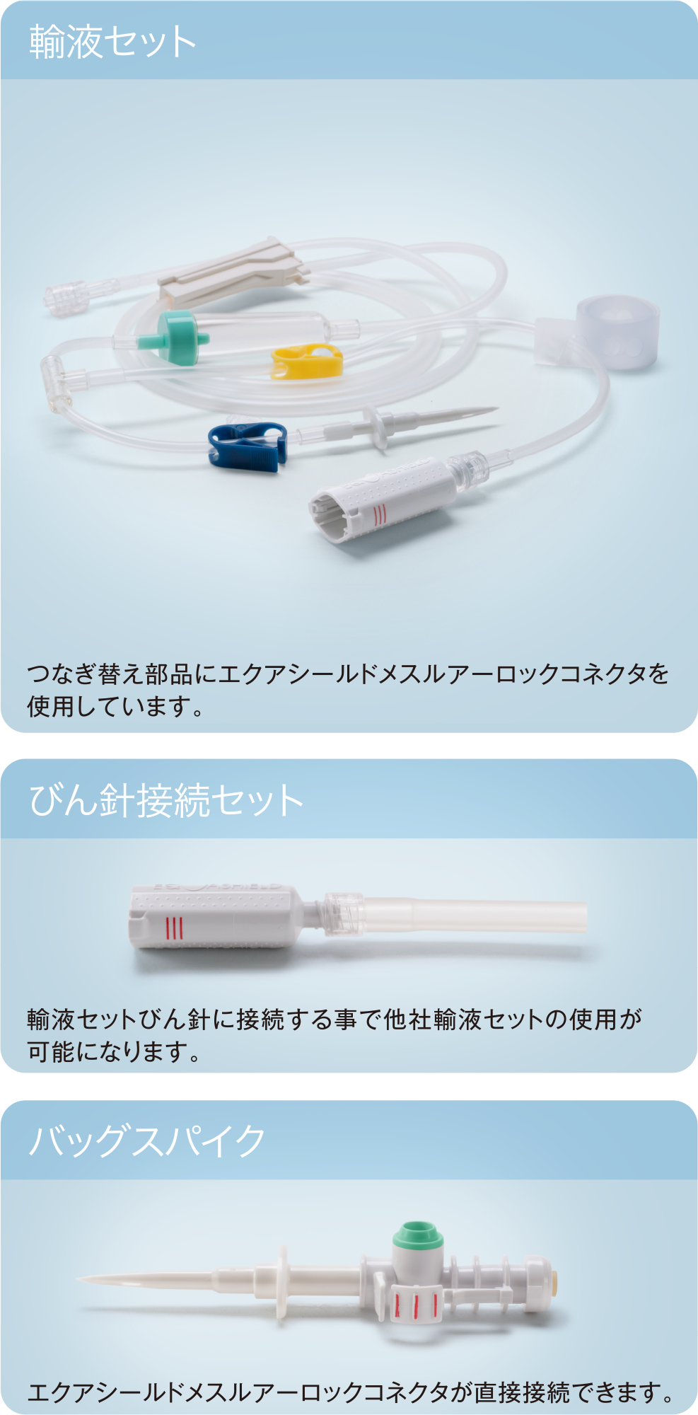 エクアシールド付パル輸液システム